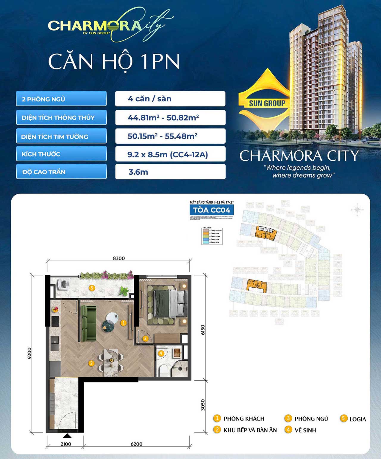 Căn hộ The Charm tại Charmora City