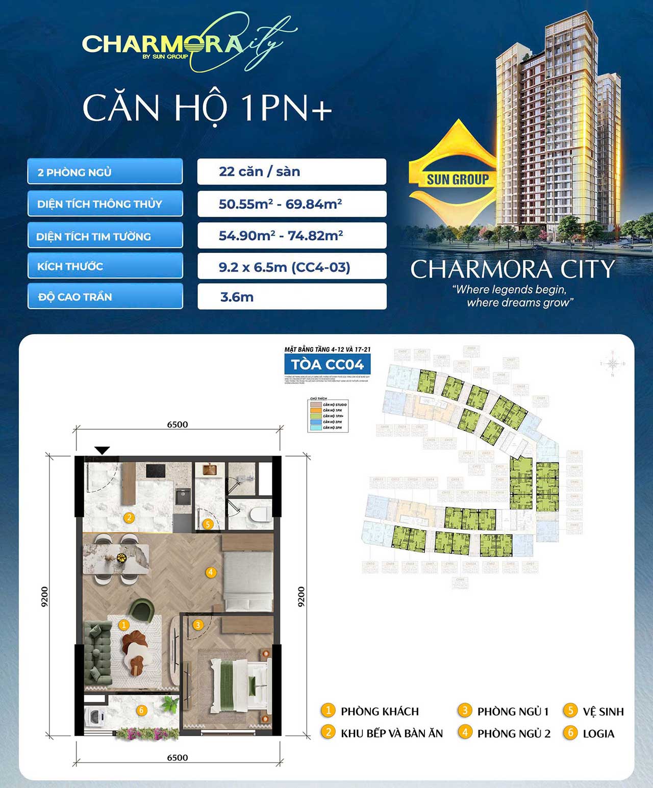 Căn hộ The Charm tại Charmora City